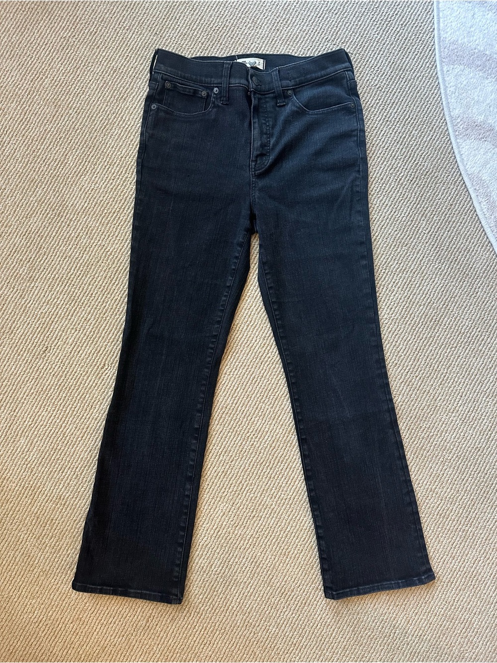 Madewell Black Kick Out Cropped Ankle Jeans in 29T